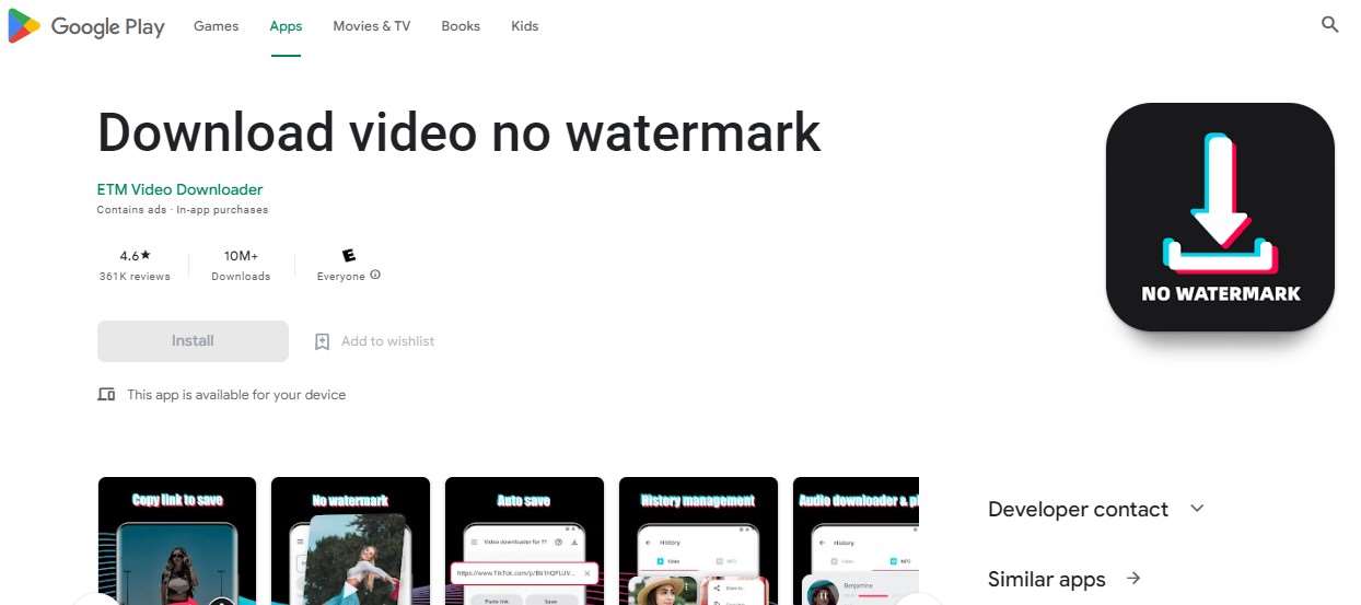 Download video no watermark