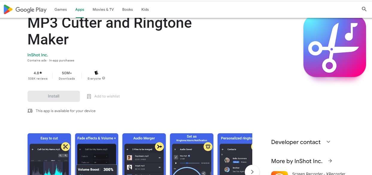 InShot MP3 Cutter and Ringtone Maker