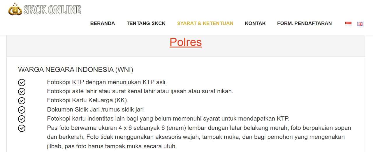 Persyaratan Buat SKCK SKCK Polres