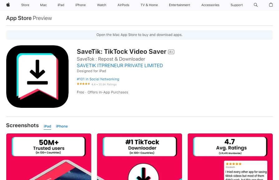 SaveTik TikTock Video Saver