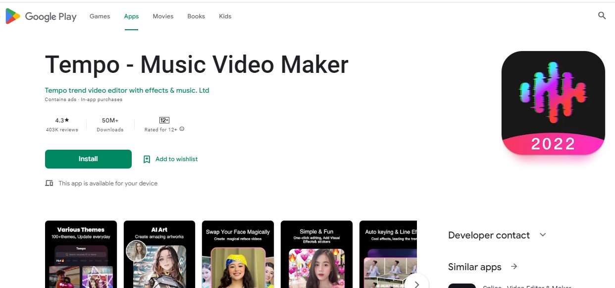 Tempo Music Video Maker