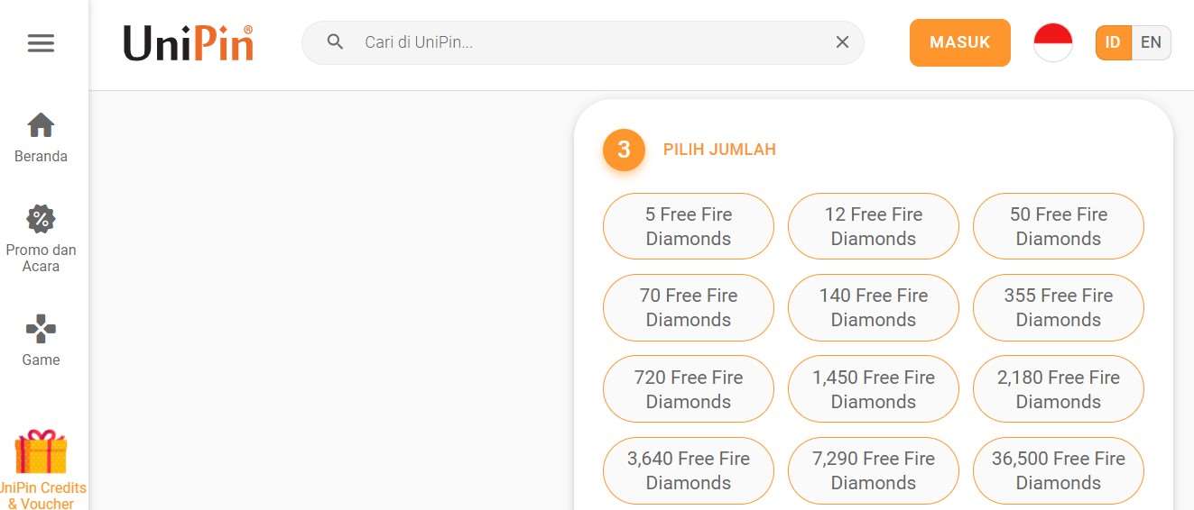 WWW Unipin Com FF Free Fire Unipin