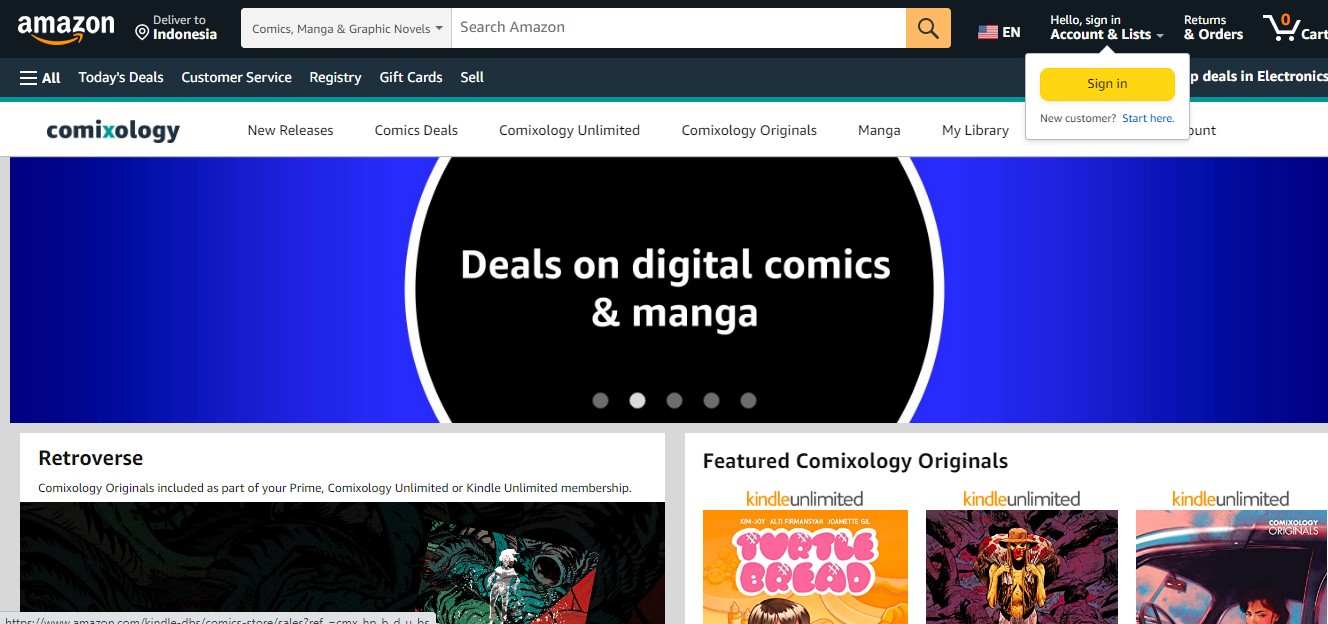 Komik Bahasa Indonesia ComiXology dari Amazon