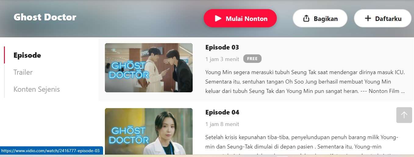 Nonton Ghost Doctor Episode 3 dan 4