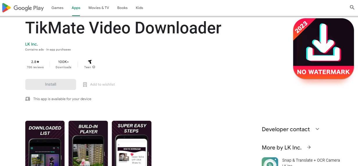 Download TikTok Downloader TikMate